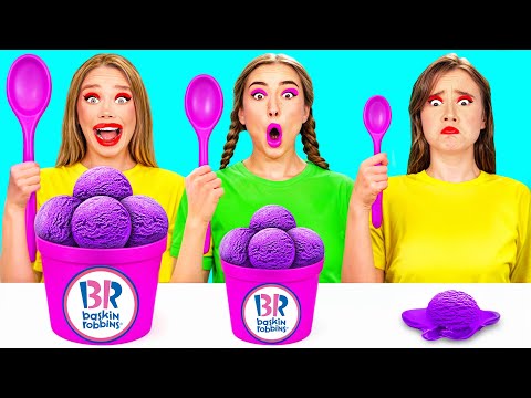 Видео: Большая, Средняя или Маленькая Тарелка Челлендж | Кухонные Лайфхаки и Хитрости от BaRaDa Challenge