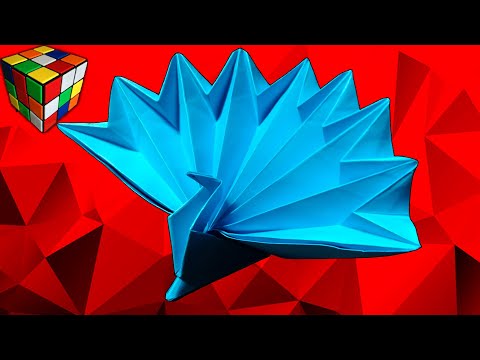 Видео: Как сделать ПАВЛИНА из бумаги. Оригами павлин. DIY поделки из бумаги