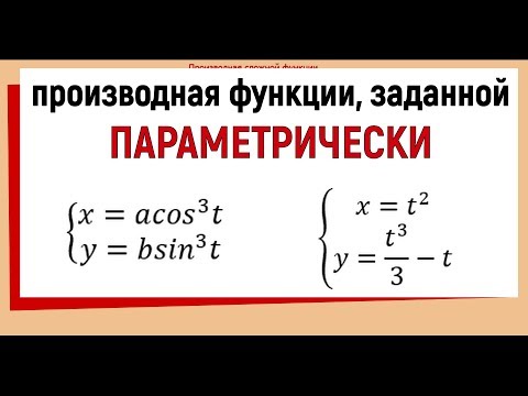 Видео: 14. Что такое параметрически заданная функция, производная параметрически заданной функции.