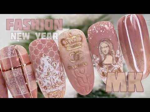 Видео: НОВОГОДНИЙ ДИЗАЙН НОГТЕЙ 🔥/ Новогодний маникюр / Стемпинг Louis Vuitton + Mona Lisa #nailart