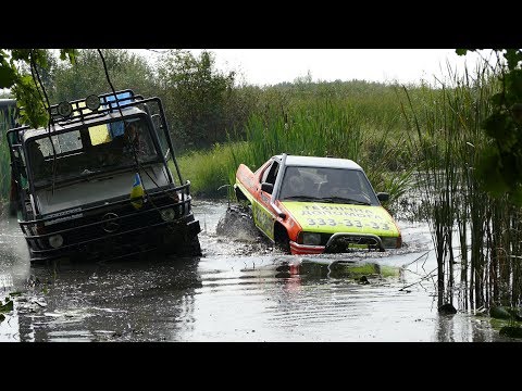 Видео: БРОД 1,5 метра UNIMOG, Alfa Romeo 6X6, УАЗ на БТРовскиз OFF ROAD 4X4