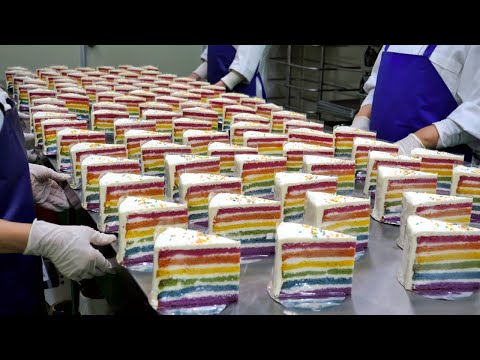 Видео: Удивительный! 🌈Мастер по изготовлению торта `` Кусок радуги '' / Корейская уличная еда