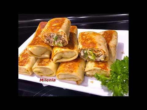 Видео: БЛИНЫ с МЯСОМ, очень вкусная начинка. Что-то новенькое. блинчики с мясом