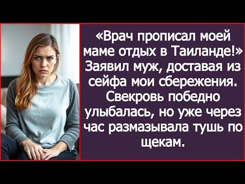 Видео: «Врач прописал моей маме отдых в Таиланде!» Заявил муж, доставая из сейфа мои сбережения.