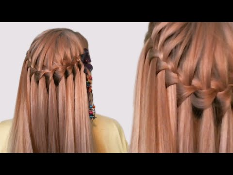 Видео: Hairstyle French Waterfall for Medium Long Hair Tutorial| Прическа Французский Водопад| Видео Урок