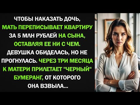 Видео: Чтобы наказать дочь, мать переписывает квартиру за 5 млн рублей на сына. Девушка обиделась, но...