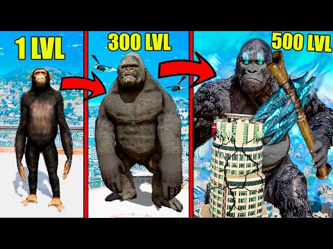 Видео: ПРОКАЧАЛ КИНГ КОНГА ДО 500 УРОВНЯ В ГТА 5 МОДЫ! ЭВОЛЮЦИЯ ДО БОГА ОБЗОР МОДА GTA 5! ГТА MODS ИГРЫ МОД