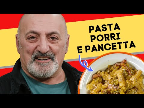 Видео: Паста с луком-пореем и беконом