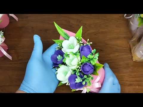 Видео: мини букеты из мыла. мыло ручной работы. мыловарение.