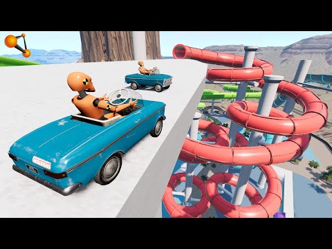Видео: АКВАПАРК СМЕРТИ! ВОДНЫЕ ГОРКИ НА ДЕТСКИХ МАШИНКАХ | BeamNG.drive