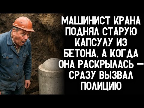Видео: Машинист крана поднял старую капсулу из бетона, а когда она раскрылась — сразу вызвал полицию