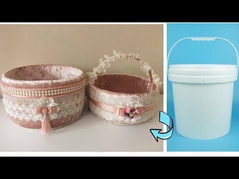 Видео: Изготовление корзины из пластикового ведра  | Изготовление корзины для полотенец
