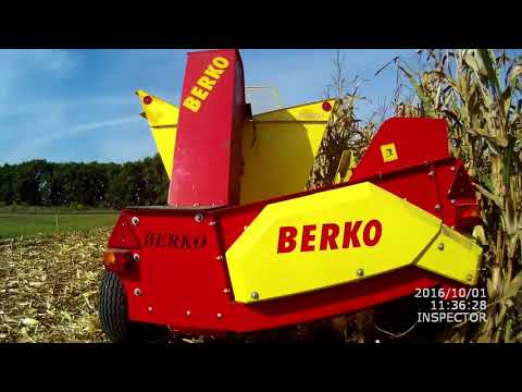 Видео: уборка кукурузы в початках. т25 + однорядный комбайн berko