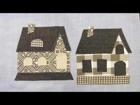 Видео: Аппликация из ткани. Домики из ткани. Пэчворк. Лоскутное шитье. Patchwork 🏡✂️🏠