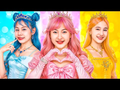 Видео: Розовая Vs Голубая Vs Желтая Принцессы На Балу! Вор Выдаёт Себя За Принца