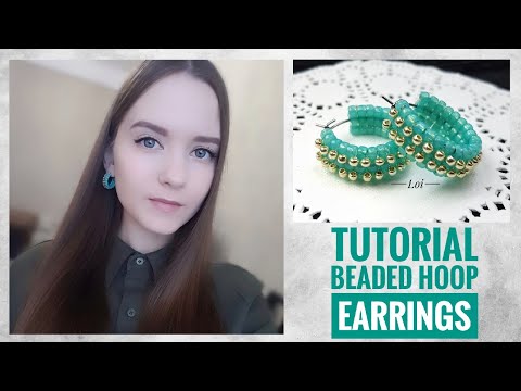 Видео: #МК - Серьги-кольца из бисера | #Tutorial - Beaded Hoop Earrings