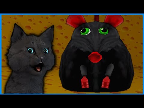 Видео: Супер Кот ловит большую мышку ))) РОБЛОКС 🐱 Roblox Cheese Escape #2