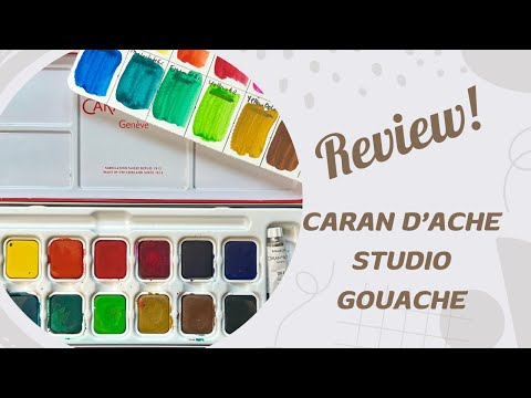Видео: Обзор и инструкция по использованию набора из 15 цветов гуаши от @CARANDACHEcom Studio