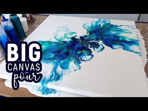 Видео: БОЛЬШОЙ Холст нидерландский язык Налить техника 😍 Мощность Налить -  Акрил Лить, Жидкость картина