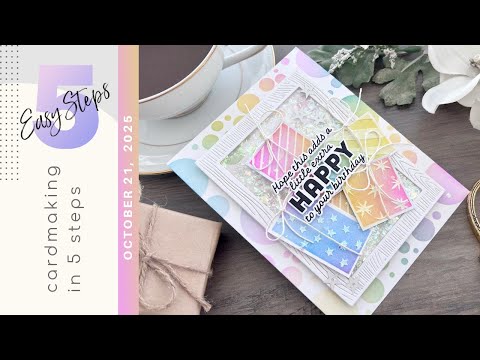 Видео: Мастер-класс по созданию открытки-шейкера SEE THROUGH | Праздничная открытка ко дню рождения с ве...