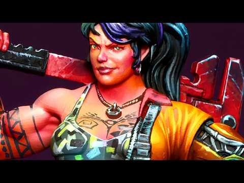 Видео: Рисование киберпанк-фигуры кистью и аэрографом в технике смешанных материалов