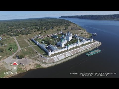 Видео: Аэросъемка Желтоводского Макариева монастыря (Макарьево)
