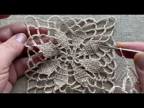 Видео: ✅ Вязаный квадрат с цветком  Соединение мотивов крючком