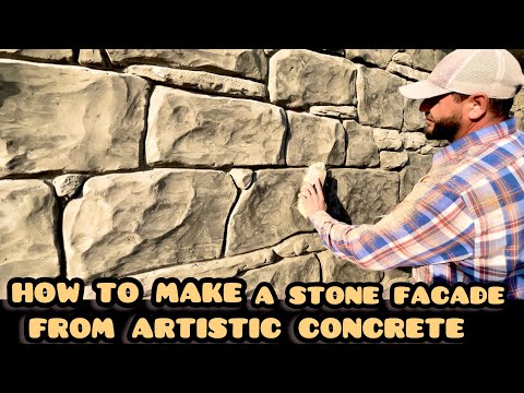 Видео: How to make a stone facade from artistic concrete Камень из Арт бетона.☝️Фасад из песка и цемента.!!