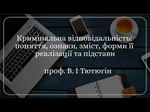 Видео: Проф. В.І Тютюгін «Кримінальна відповідальність: поняття, ознаки, зміст, форми її реалізації (...)»