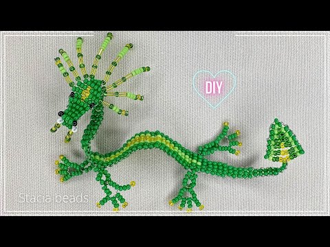 Видео: Китайский Дракон из бисера параллельным плетением. Beaded Dragon