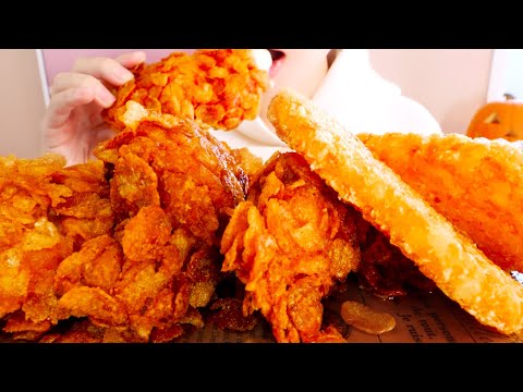 Видео: 【ASMR】Жареная курица и картофель【русские субтитры】Eating Sounds/mukbang