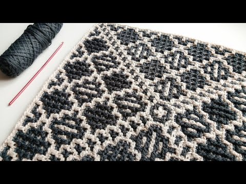Видео: Идеальный узор для ковра, пледа, салфетки, скатерти... Мозаика крючком из центра...