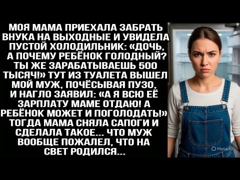 Видео: «А я всю её зарплату маме отдаю!» —  заявил муж моей матери, когда она увидела пустой холодильник.