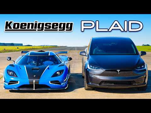 Видео: Кто победит в заезде: Koenigsegg или же Model X Plaid?