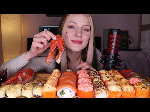 Видео: EATING | Суши/роллы, мидии, лосось | Sushi/rolls, mussels, salmon не MUKBANG