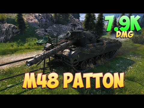 Видео: M48 Patton • Ярость! - 5 Фрагов 7.9K Урона • Мир Танков