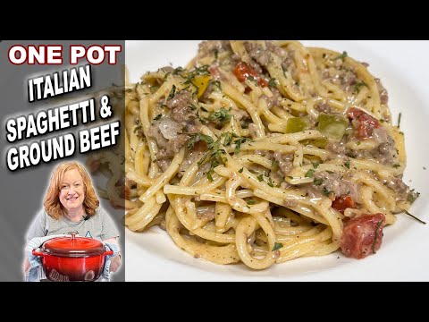 Видео: Сливочные итальянские спагетти с говяжьим фаршем в одной кастрюле