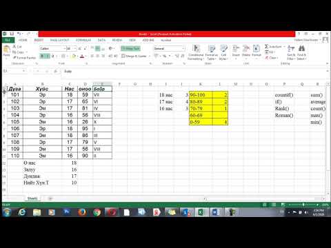 Видео: MS Excel: Rank(), Roman(), функц ашиглах 2