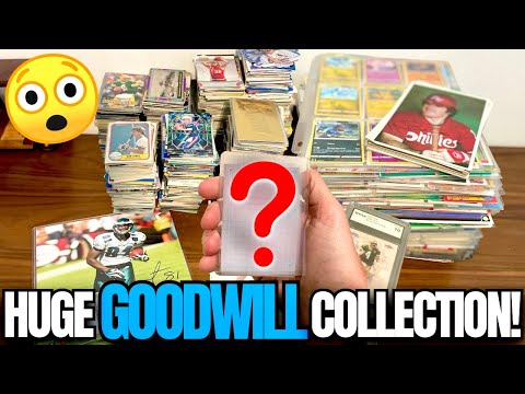 Видео: БОЛЕЕ 50 ФУНТОВ КОРОБКИ СПОРТИВНЫХ КАРТОЧЕК, КУПЛЕННЫХ В GOODWILL!