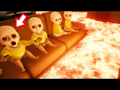 Видео: ПОЛ ЭТО ЛАВА ?! КАК СПАСТИ ЛЫСЫХ ?! ИГРА The Baby In Yellow