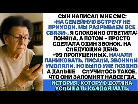 Видео: «Мы разрываем все связи», — написал сын. Я ответила: «Поняла»… А через сутки — 99 звонков!