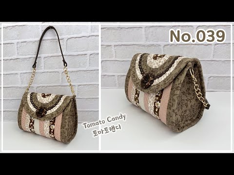 Видео: Quilt No.039 Мини-сумка Round patch, стильная сумочка, техника тиснения, аппликация