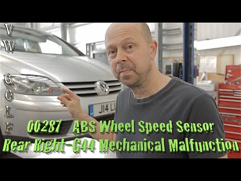Видео: 00287 Датчик скорости колеса ABS, задний правый-G44 Механическая неисправность. VW Golf Plus..2008