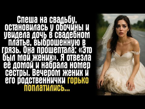 Видео: Спеша на свадьбу, остановилась у обочины и увидела дочь в свадебном платье, выброшенную в грязь.