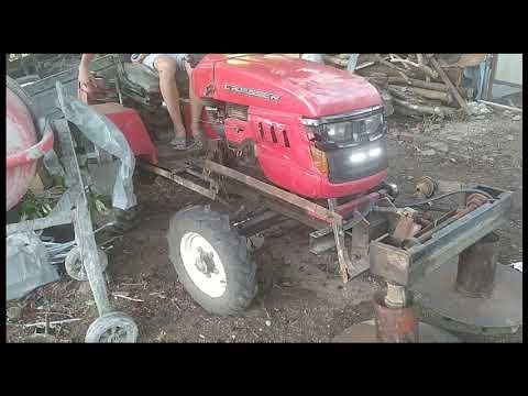 Видео: Передняя навеска на минитрактор работает от задней навески.
