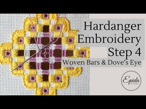 Видео: Урок по вышивке Хардангер, часть 4 — Тканые планки и голубиный глаз