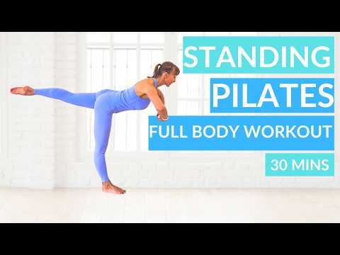 Видео: Тренировка всего тела стоя по пилатесу для пожилых людей и начинающих | Со стулом и без него