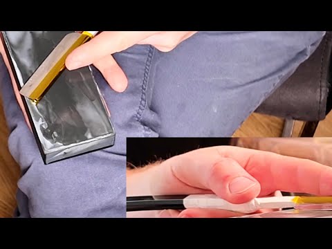 Видео: Black Shadow Sharpening straight razor тест французского сланца натуральные абразив заточка бритвы