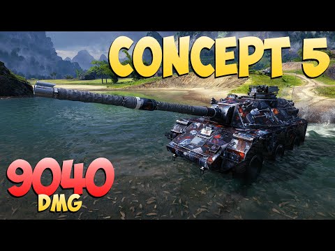 Видео: Concept 5 - 4 Kills 9K DMG - Действенный! - Мир Танков