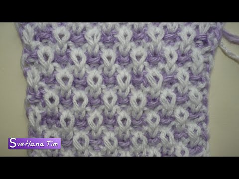 Видео: Двухцветный узор РИС или ПУТАНКА - справится даже начинающая вязальщица. Вязание спицами № 264